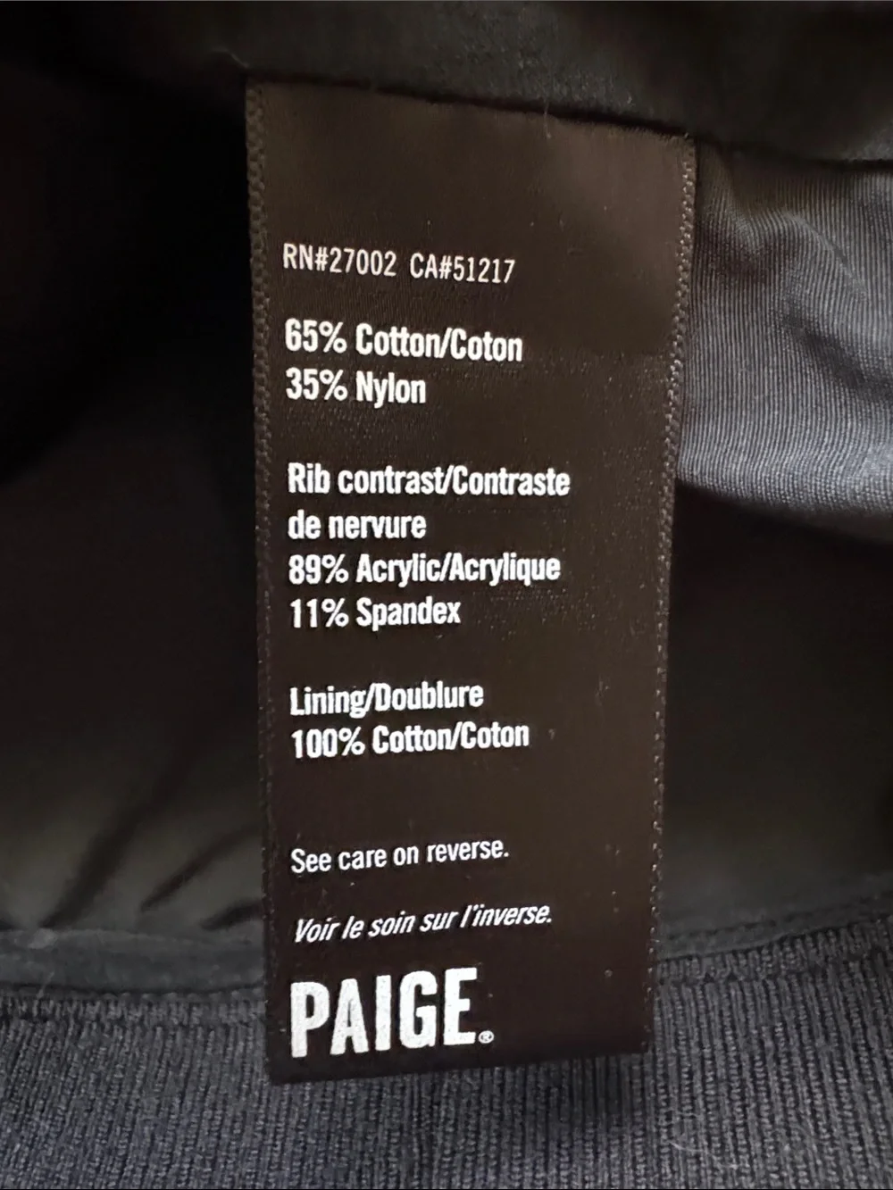 Paige Bomber Jacket Black Men’s Small Full Zip Lightweight Zippered Pockets